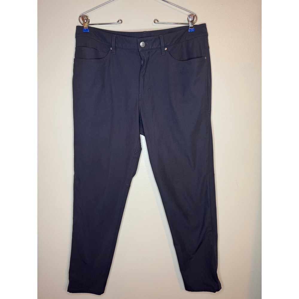 Lululemon ABC Classic Fit Pant 34 Obsidian Warpstreme Mens Trousers Grey M5704S